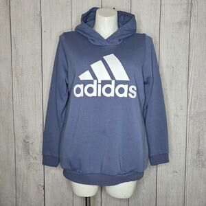Adidas Logo Hoodie Sweatshirt Periwinkle Blue Pullover, size XL